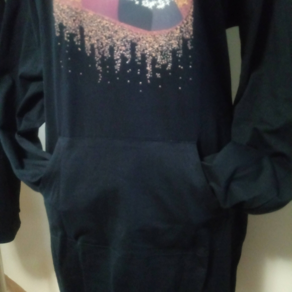 💥 CLOSET CLOSING SALE 💥 Ladies Black Hoodie Dress-1 - Picture 4 of 5